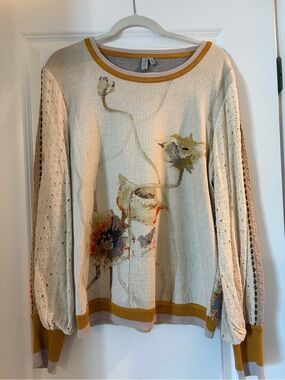 Women’s Bl-nk contrast eyelet pullover - Anthropologie